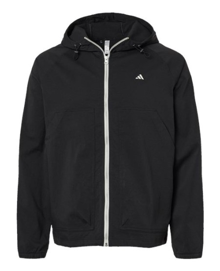 Adidas A2007 Men's Go-To Utility DWR Full-Zip Jacket – 5.2 oz. 97/3 Recycled Polyimide/Elastane Water-Repellent Jacket | S–2XL