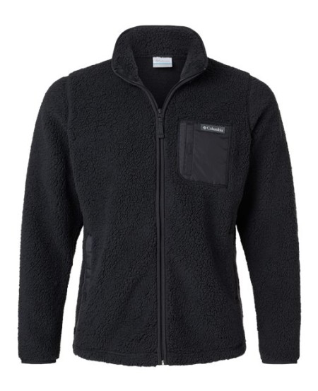 Columbia 209927 Womens West Bend II Full-Zip Jacket - 100% Polyester Sherpa Regular Fit Hook-Loop Chest Pocket Binding at Collar and Cuffs | S-XXL