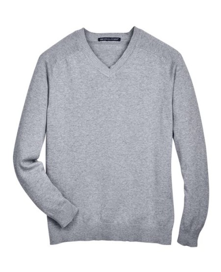 Devon & Jones D475 Men's V-Neck Sweater – 8 oz. 100% Airspun Cotton 12 Gauge | S–4XL