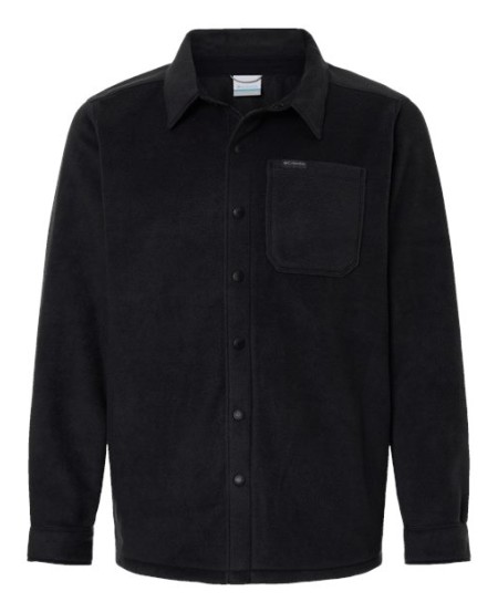 Columbia 212371 Mens Steens Mountain Solid Shirt Jacket - 100% Polyester MTR Filament Fleece 250g Solid Shirt-Style Fleece Jacket | XS-4X