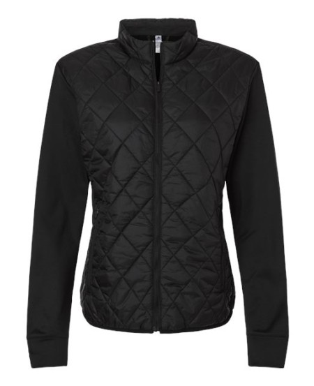 Adidas A1009 Women's Ultimate Quilted Full-Zip Jacket – 8.8 oz. 87/13 Recycled Polyester/Elastane Quilted Fleece Jacket | XS–2XL