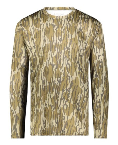 Holloway 222836 Mossy Oak Momentum Long Sleeve T-Shirt – Men's 100% Polyester Dry-Excel UPF 45+ Long Sleeve Fishing Tee | S–4XL