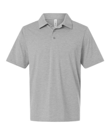 Team 365 TT125 Men's Relay Heathered Stripe Polo – 5 oz. Recycled Polyester/Spandex | XS–4XL