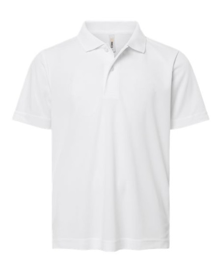 CORE365 CE108Y Youth Nova Performance Pique Polo – 4 oz. 100% Recycled Polyester | Youth S–XL