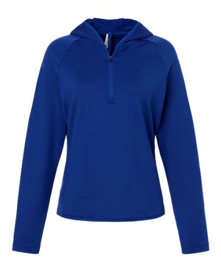 Team 365 TT200W Women's Qualify Quarter-Zip Hooded Pullover – 6 oz. Recycled Polyester/Spandex | XS–3XL