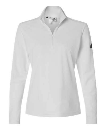 Adidas A400 Women's Lightweight Quarter-Zip Pullover – 6.1 oz. 100% Recycled Polyester UPF 50+ Self-Mock Collar | XS–2XL