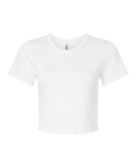American Apparel BR210 Women's Baby Rib Cropped Tee – 6.5 oz. 96/4 Cotton/Spandex 2x2 Rib Stretch Crop | S–2XL