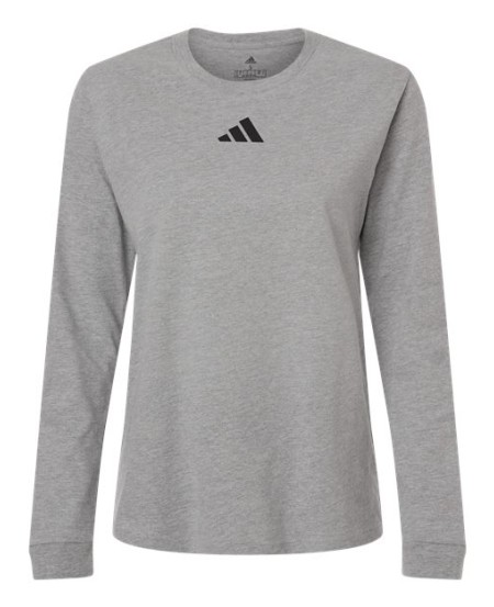 Adidas AT109 Women's Fresh Long Sleeve T-Shirt – 5.3 oz. 100% Cotton | Regular Fit | GOTS Certified