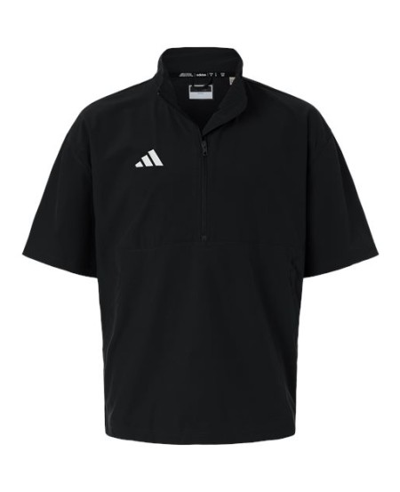 Adidas AT505 Men's Short Sleeve Quarter-Zip Pullover – 4.6 oz. 87/13 Recycled Polyester/Elastane Loose Fit Team Top | S–4XL