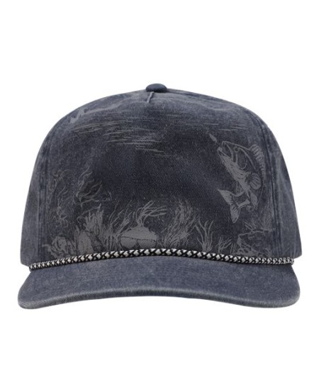 DRI DUCK 3334 Walleye Nature Scene Cap – 100% Pigment-Dyed Cotton Twill 5-Panel Unstructured Snapback