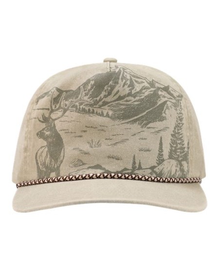 DRI DUCK 3338 Elk Nature Scene Cap – 100% Pigment-Dyed Cotton Twill 5-Panel Unstructured Snapback