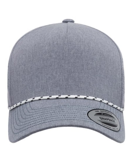 YP Classics 5389BD Five-Panel Perforated Rope Cap – 95/5 Polyester/PU Spandex | Laser Cut | Silver Underbill | OSFA