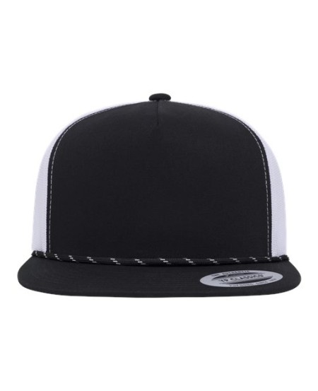 YP Classics 6006BD Classic Five-Panel Trucker Rope Cap – 74/26 Polyester/Cotton | Flat Bill | High-Profile | OSFA