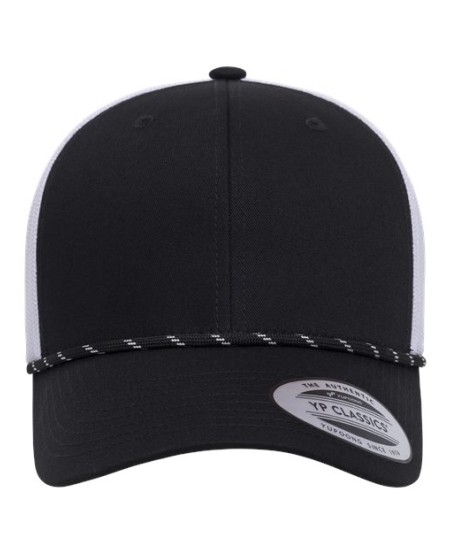 YP Classics 6606BD Retro Trucker Rope Cap – 74/26 Polyester/Cotton | 6-Panel Mid-Profile | Permacurv® Bill | OSFA