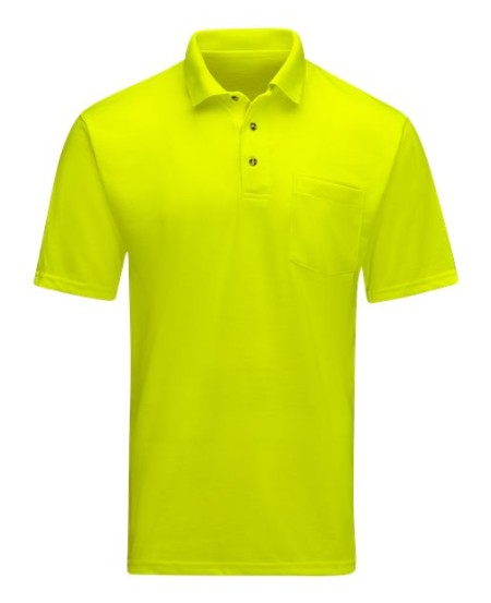 Red Kap SK01 Men's Enhanced Visibility Safety Polo – 5.8 oz. 100% Polyester | Cotton-Like Feel | S–2XL