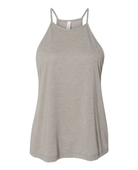 BELLA CANVAS 8809 Women's Flowy High-Neck Tank – 3.7 oz. 65/35 Poly/Viscose Women's Flowy High-Neck Tank Top | Angular High Neck, Spaghetti Straps