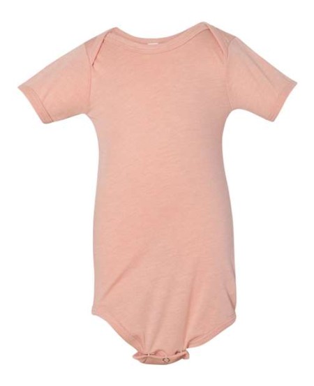 BELLA + CANVAS 134B Infant Triblend Short-Sleeve One Piece – 3.8 oz. 50/25/25 Poly/Cotton/Rayon Baby Infant onesie Bodysuit | 0/3–18/24 Months