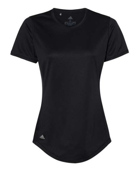 Adidas A377 Women's Sport T-Shirt – 6.1 oz. 100% Recycled Polyester UPF 50+ Curved-Hem Crewneck Tee | XS–3XL