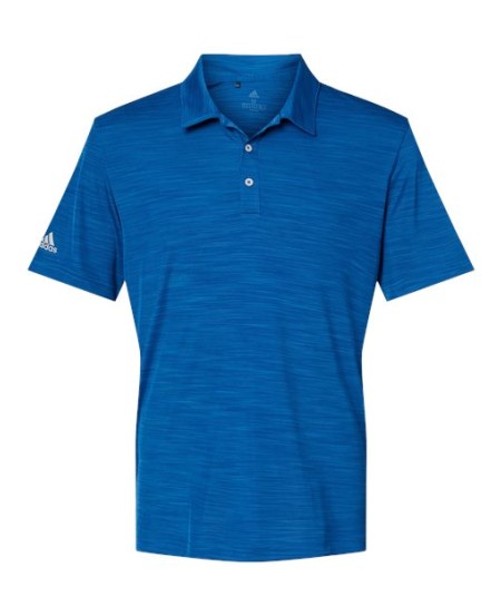 Adidas A402 Men's Mélange Polo – 5.6 oz. 100% Recycled Polyester Striated Heather Interlock UPF 50+ Polo | S–4XL