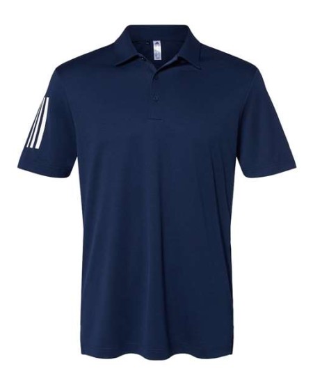 Adidas A480 Men's Floating 3-Stripes Polo – 6.1 oz. 100% Recycled Polyester UPF 50+ Polo with 3-Stripes on Right Sleeve | S–4XL