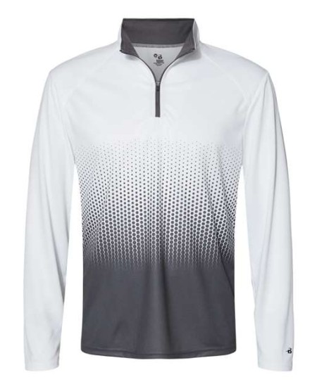 Badger 4222 Men's Hex 2.0 Quarter-Zip Pullover – 100% Polyester Sublimated Antimicrobial