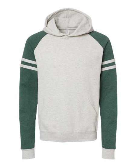 JERZEES 97CR Unisex NuBlend Varsity Colorblocked Raglan Hooded Sweatshirt – 8 oz. Unisex pullover hoodie | S–3XL