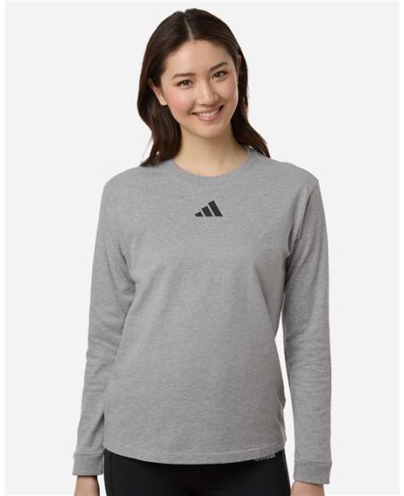 Adidas AT109 Women's Fresh Long Sleeve T-Shirt – 5.3 oz. 100% Cotton | Regular Fit | GOTS Certified