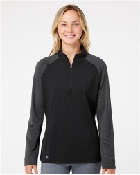 Adidas Women's Stripe Block Quarter-Zip Pullover