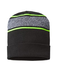CAP AMERICA USA-Made Variegated Striped Cuffed Beanie