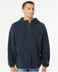 Burnside Polar Fleece Quarter-Zip Hooded Pullover