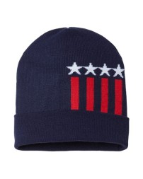 CAP AMERICA USA-Made Patriotic Cuffed Beanie