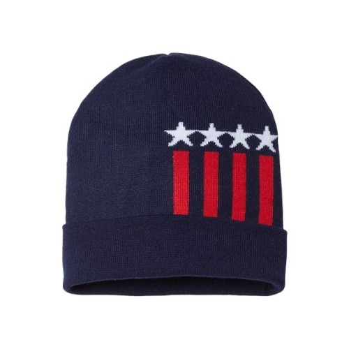 CAP AMERICA USA-Made Patriotic Cuffed Beanie