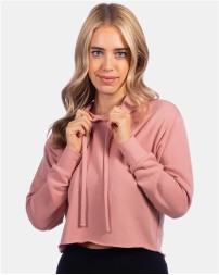 Next Level Women's Laguna Sueded Raw Edge Crop Hoodie