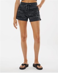 Independent Trading Co Womens Lightweight California Wave Wash Fleece Shorts