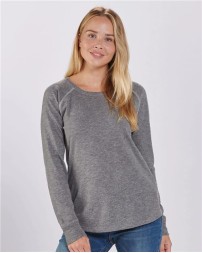 Boxercraft Women's Solid Preppy Patch Long Sleeve T-Shirt