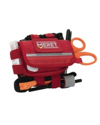 MERET M8120-F EFAK™ PRO X Red Waist Pack Bag – 6.56 oz. Tarpaulin Compact EMT First Aid Configuration Waist Pack Bag with Quick-Access Glove Hole | 8 oz.