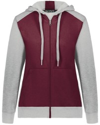 Augusta Sportswear Women's Eco Revive Three-Season Triblend Fleece Full-Zip Hooded Sweatshirt