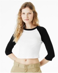 BELLA  CANVAS Women's Micro Rib 34 Raglan Sleeve Baby Tee