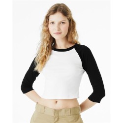 BELLA  CANVAS Women's Micro Rib 34 Raglan Sleeve Baby Tee