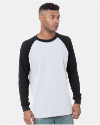 Bayside USA-Made Heavyweight Waffle Knit Thermal Raglan T-Shirt