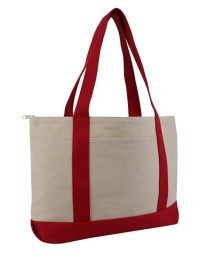 Liberty Bags Large Zippered Cotton Canvas Tote