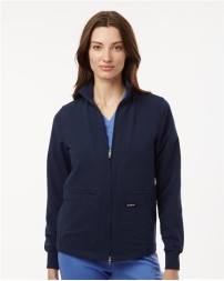 Jaanuu Women's Ceri Essential Full-Zip 6-Pocket Scrub Jacket