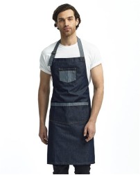 Artisan Collection by Reprime Domain Contrast Denim Bib Apron with Pockets