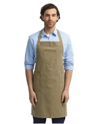 Artisan Collection by Reprime Cotton Chino Bib Apron with Pocket