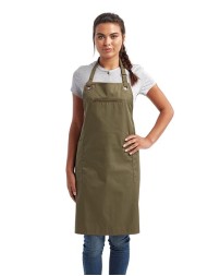 Artisan Collection by Reprime Barley Recycled Bib Apron with Pocket