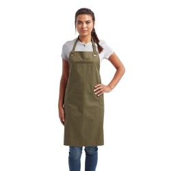 Artisan Collection by Reprime Barley Recycled Bib Apron with Pocket