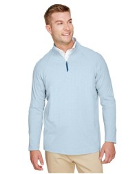 Devon  Jones Men's CrownLux Performance Clubhouse Micro-Stripe Quarter-Zip Pullover