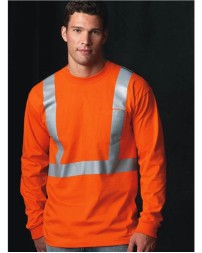 Bayside USA-Made High Visibility Long Sleeve Pocket T-Shirt