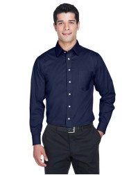 Devon  Jones Men's Crown Collection Solid Stretch Twill Woven Dress Shirt
