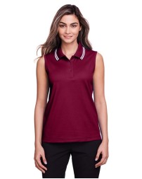 Devon  Jones Women's CrownLux Performance Plaited Tipped Sleeveless Polo